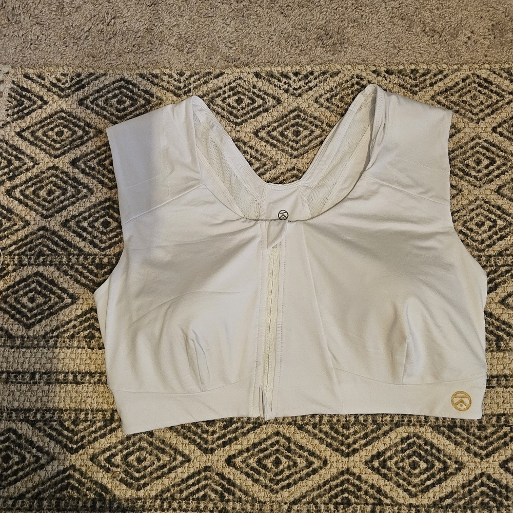 Kinflyte Freedom II Zip Bra Echo Jersey Whitr Size 2XL